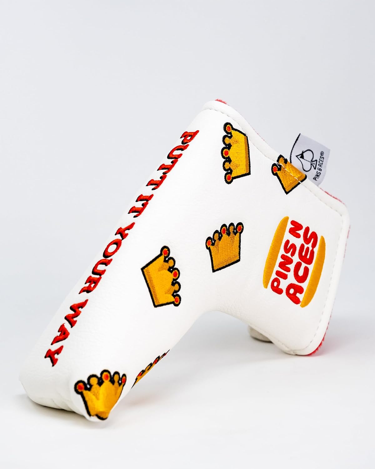 Pins & Aces Bogey Supreme Putter Cover – Premium Hand-Made Leather Headcover – Tour-Quality Protection for Putters – Fast Food-Themed Golf Accessory – Bold Style for Your Bag