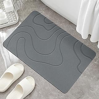 Matmend Bath Mat, Diatom Bath Mat, Quick Drying Non-Slip Shower Mats, St...