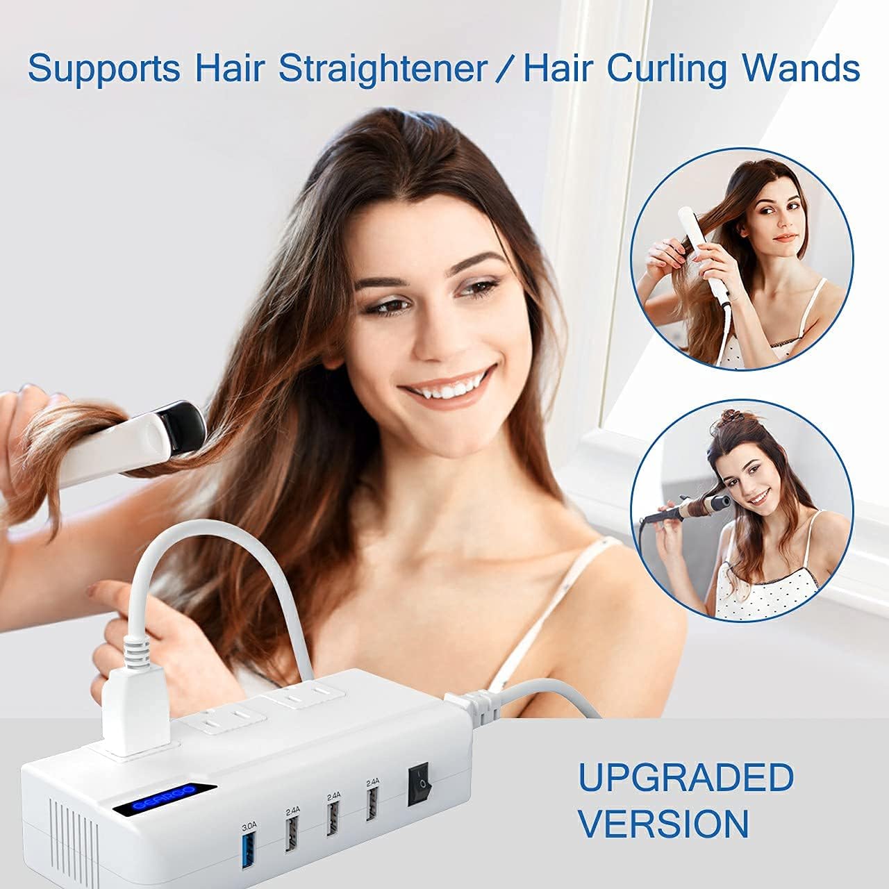 Voltage Converter, GEARGO 230W Power Converter Step Down 220V to 110V Universal Travel Adapter for Hair Straightener, Curling Iron with 4-Port USB Charging UK/AU/EU/IT/US Worldwide Plug Adapter White : Electronics