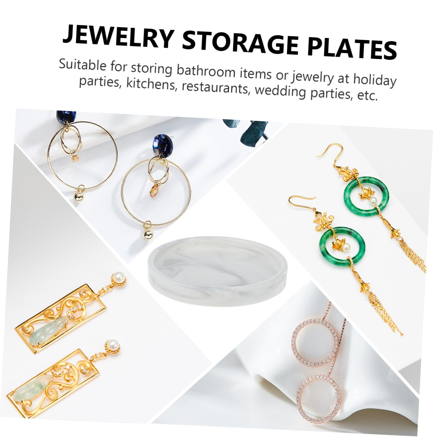 Organizador de Joyas Plato de Estilo Nórdico Cerámica Mármol Halloween