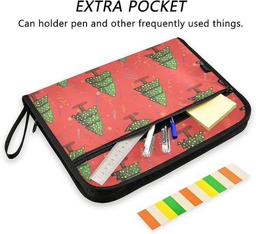 Miniatura 2 de Christmas Holiday File Folders Expanding 13 Pockets A4 Letter Size Plastic File Folders with Zipper Closure Paper File Organizer for Students