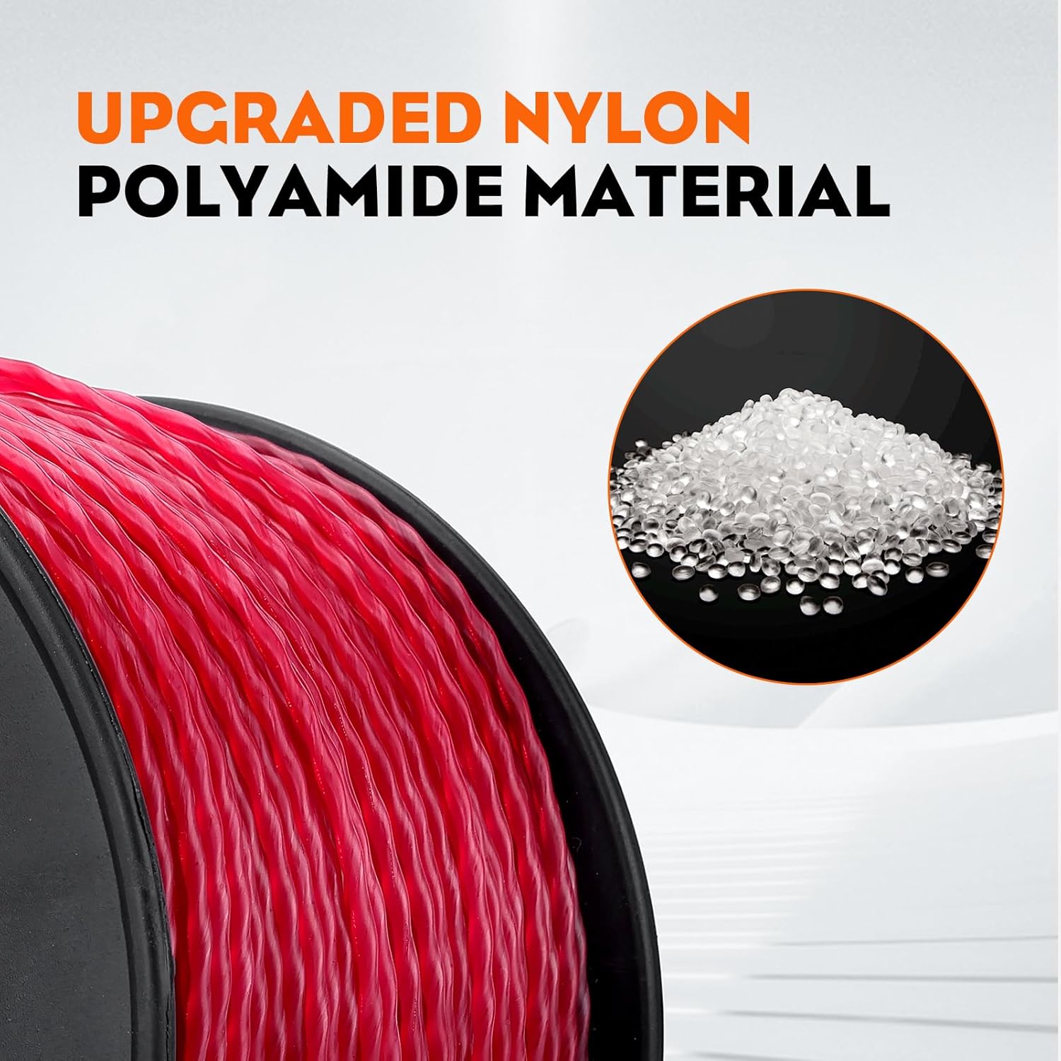 Hipa 3 Pounds 2.7 mm/.105" String Trimmer Line, Twist 105 Inch Red Commercial Trimmer Line Heavy Duty, Grass String Spool Universal Brushcutter Wire Trimmers Yard