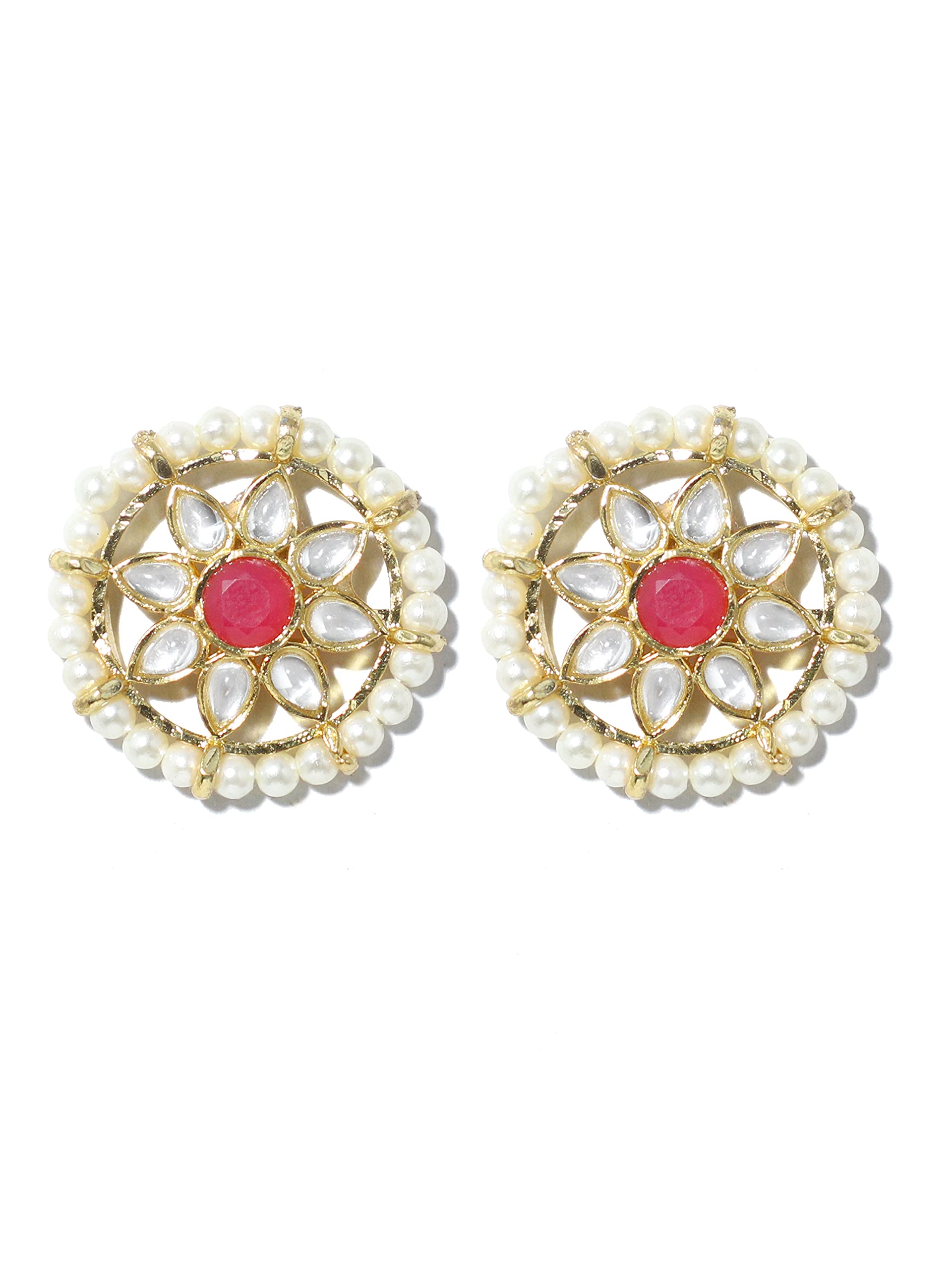 Karatcart Kundan Stud Earrings with Red Stones (B097C2H4Y1) Amazon Price History, Amazon Price Tracker
