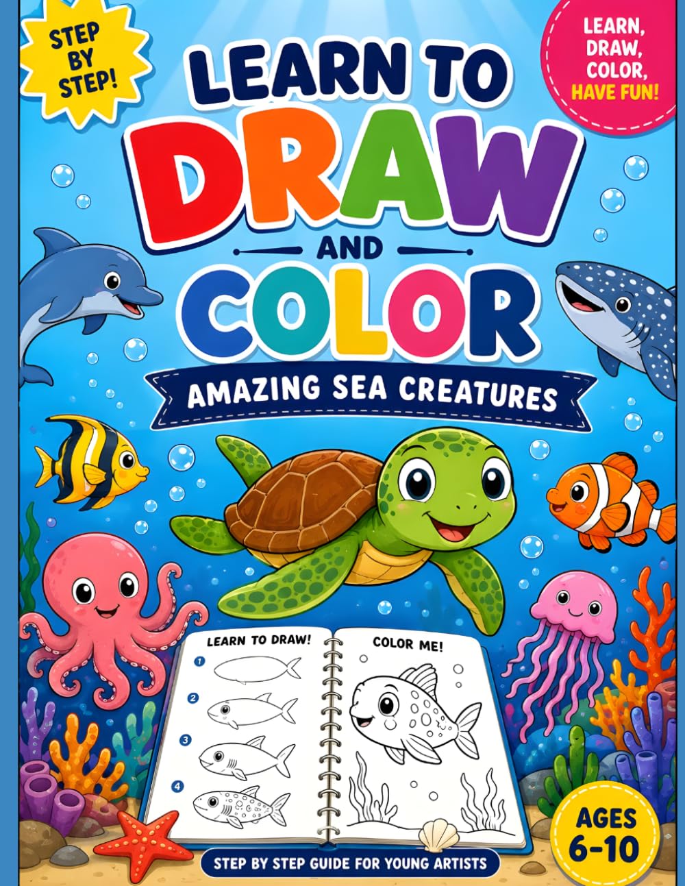 Learn to Draw and Color Amazing Sea Creatures!