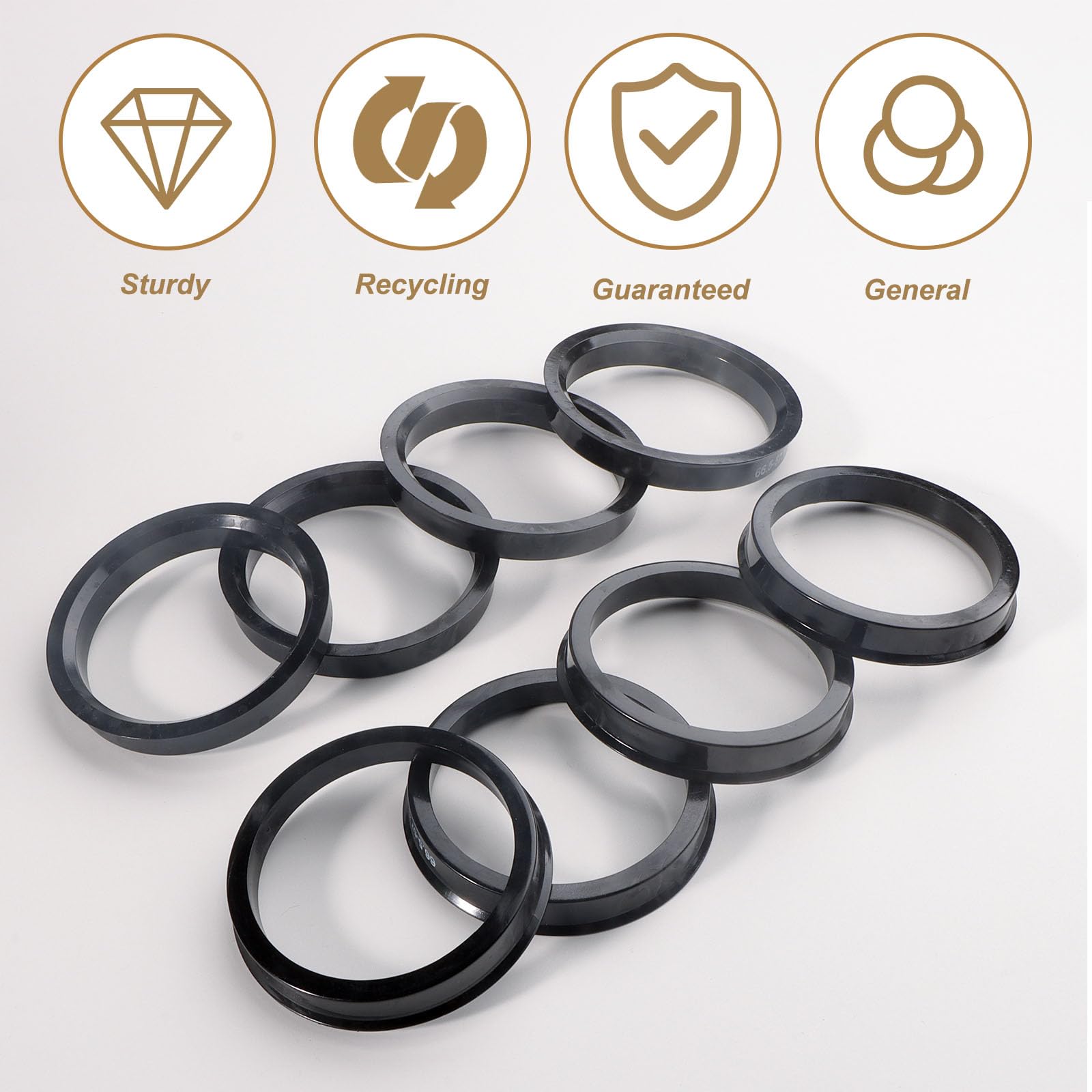 8 Anelli Di Centraggio 66.6-57.1mm | In Plastica | Universali Per Auto E Moto - Foto 7