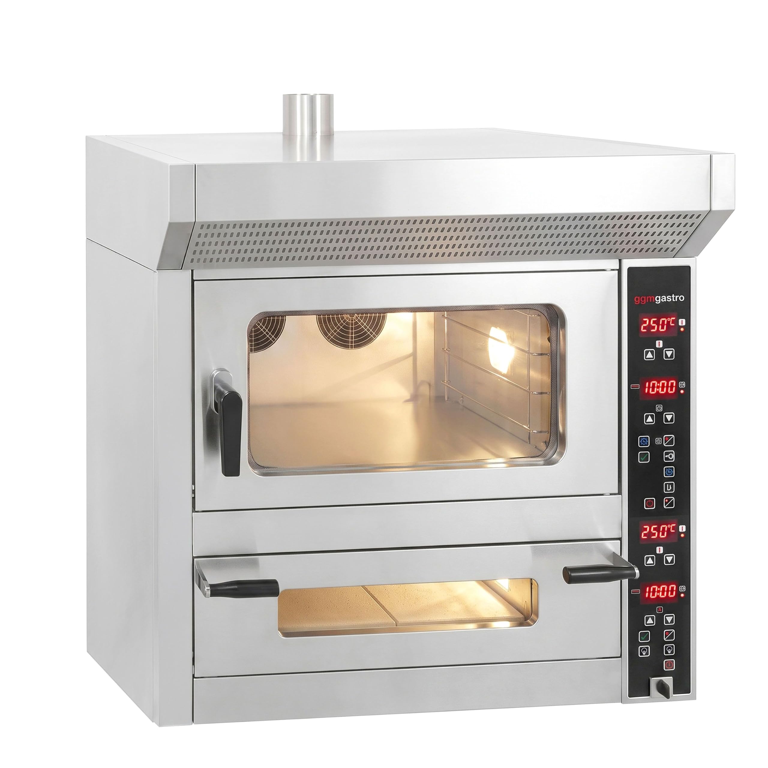 GGM Gastro | KOE182 | Bäckerei-Heißluftofen - 4x EN 600x400 & Pizzaofen - 7x Ø 25cm - Digital