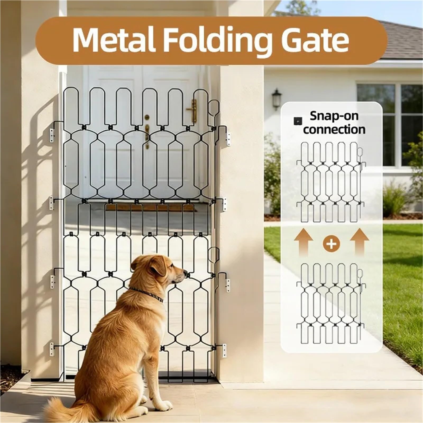 Türschutzgitter Ausziehbar Pet Fence Metal Retractable Cat Door Barrier Home Stairs Guard DogHome, Furniture & DIY, Home Décor, Doors & Doors!(Width 66x Height 78)