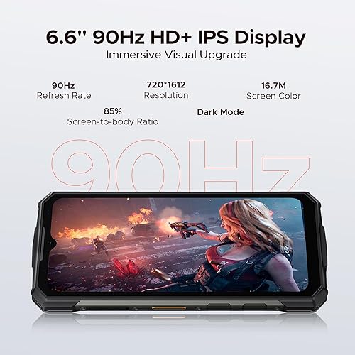 Miniatura 4 de DOOGEE Fire 5 - Teléfono resistente desbloqueado, 13000 mAh Android 15 Dual Sim, 6.6 pulgadas HD+90Hz Teléfono impermeable 12 GB+64 GB, 2 TB Expand,