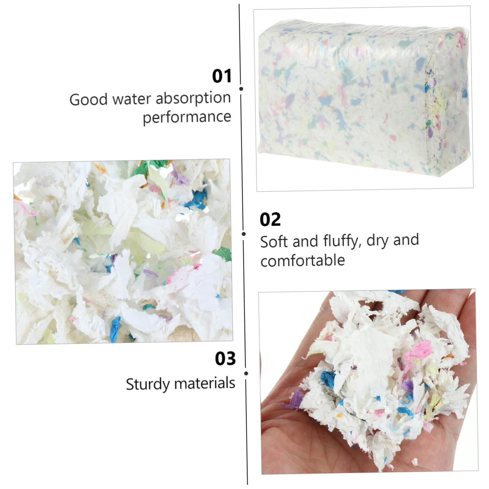 Letto Assorbente per Piccoli Animali Carta Super Assorbente 450g, Previene umidità e Odori per Conigli e Gerbilli in Gabbia
