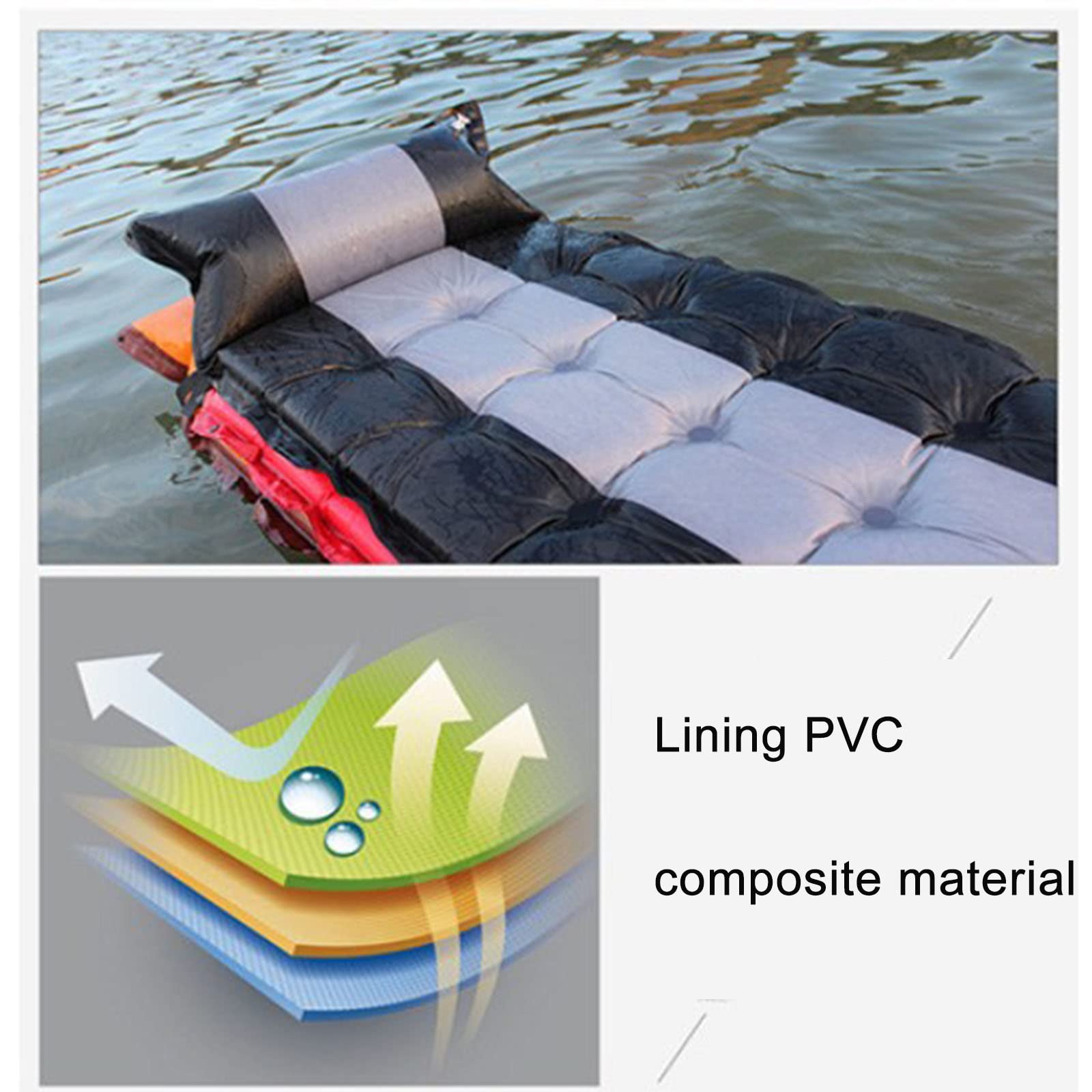 Materasso autogonfiabile Tenda da Campeggio Outdoor Pad Pausa Pranzo Pad Gonfiabile Giunzione illimitata Sleeping Pad