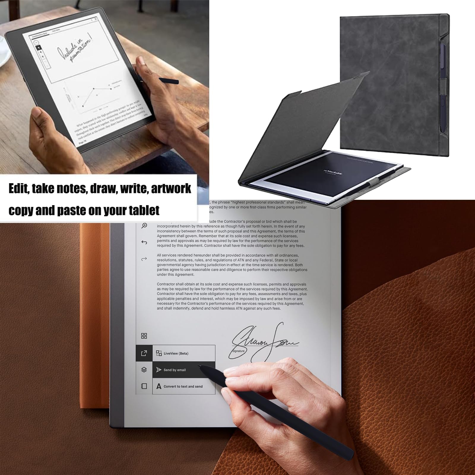 Lápiz para Remarkable 2 y 1 - Stylus, Pencil y Marker Pen Compatible con Remarkable 1/2, Negro