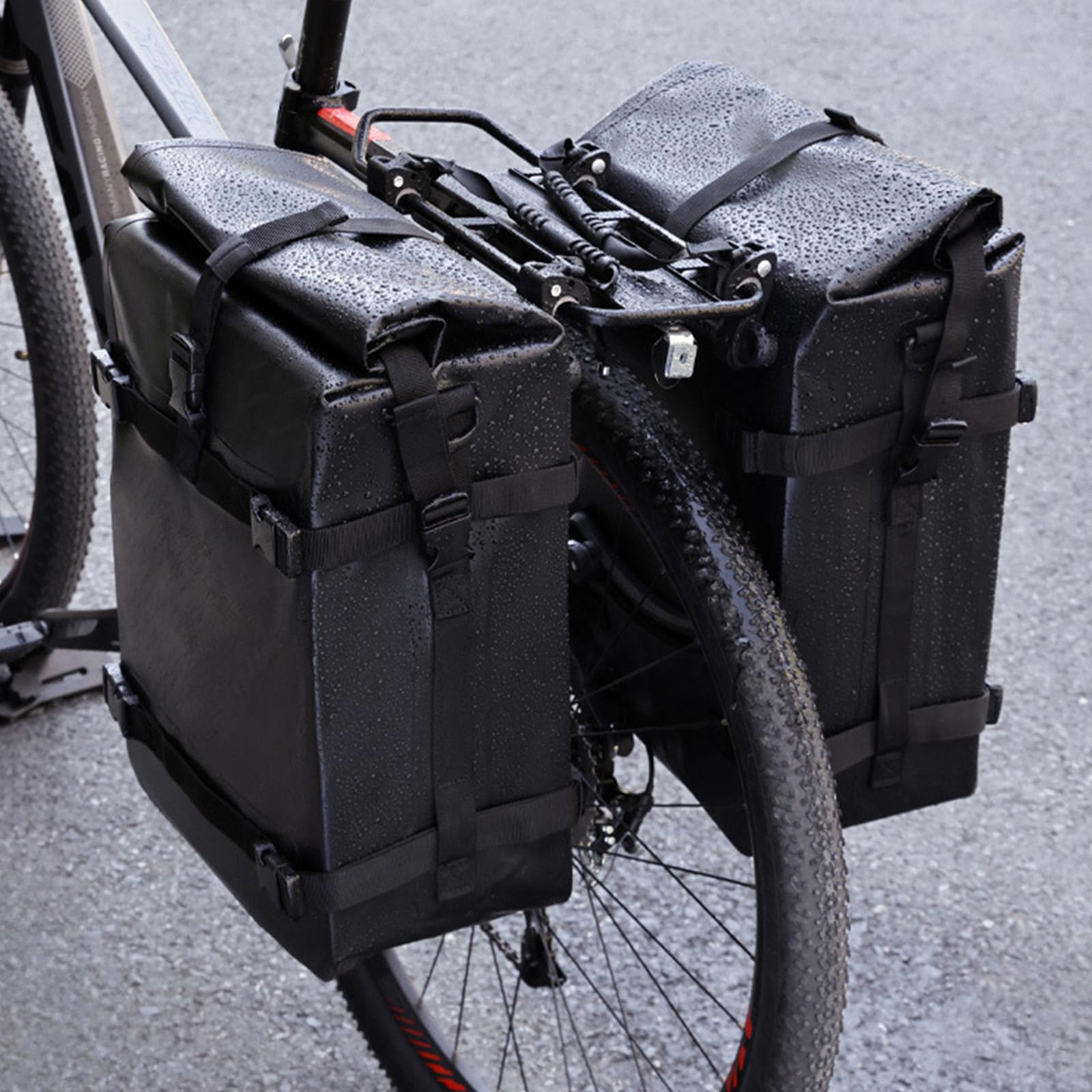 Borsa da manubrio in tessuto resistente Attacca rapidamente la borsa per borse laterali per biciclette capacità per spostamenti quotidiani e ciclismo notturno