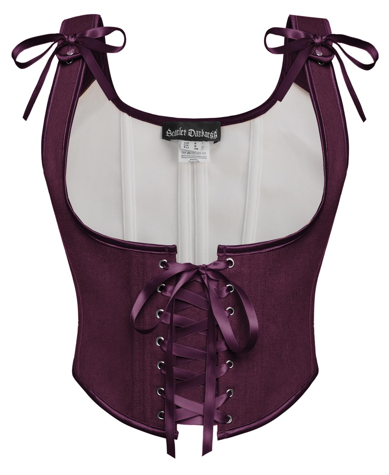 SCARLET DARKNESS Damen Renaissance Korsett U-Ausschnitt Corsage Lace-up Cottagecore Corset Top