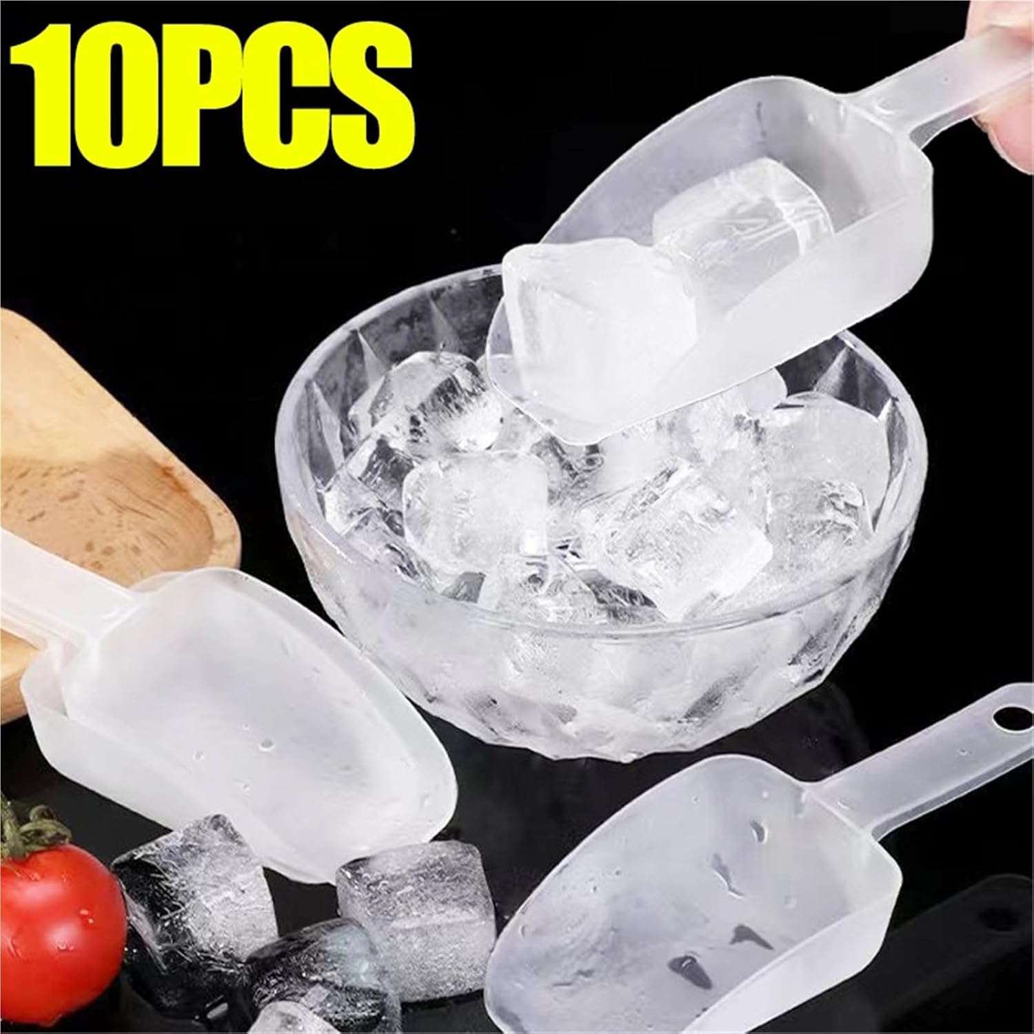 5-10PCS Mini Clear Plastic Ice Scoop Multifunction Flour Food Measuring Scoops Candy Ice Cube Shovel Small Baking Kitchen Tools(11x5x2.5cm,10PCS)