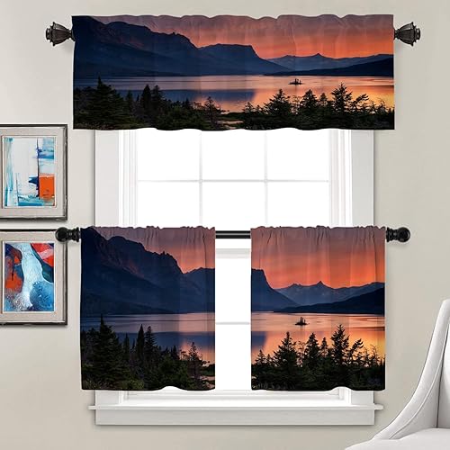 Miniatura 2 de Batmerry Cortinas opacas de poliéster multicapa para sala de estarbaño, 2 unidades de 26 x 24 pulgadas