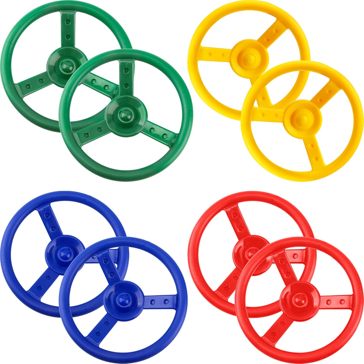 Haconba 8 Pcs Steering Wheel Playset Plastic Steering Wheel Swingset Playground