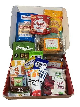 Wellbees Gift Box - Healthy - Gluten Free, Grain Free, Refined Sugar-Free, Non GMO, SCD Approved - Snack Box For All Ages & Dietary Restrictions - Camp, Holiday & Birthday Sweets Box.