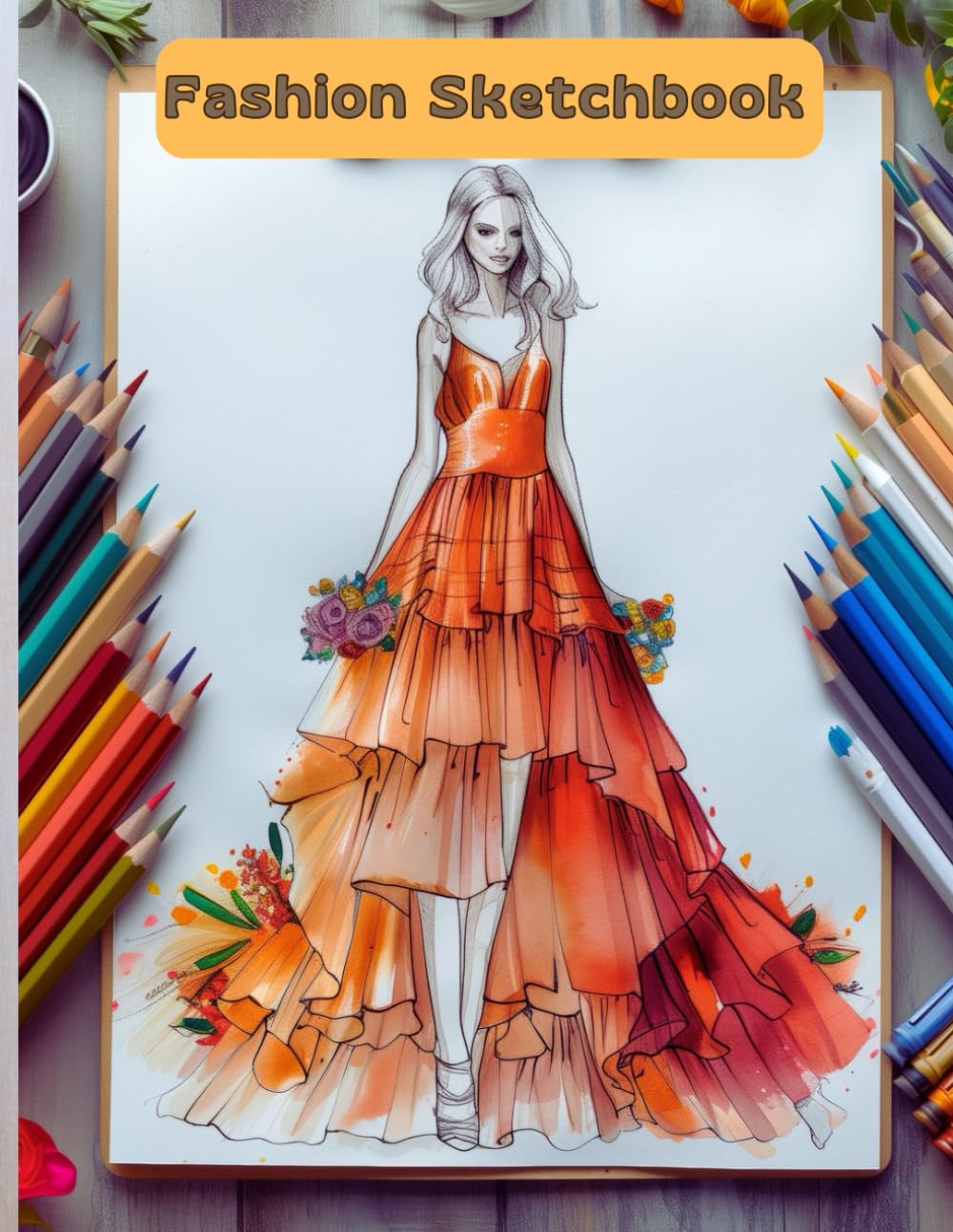 Fashion Sketchbook: 14 Female Figure Poses - 400 Female Figure Templates
