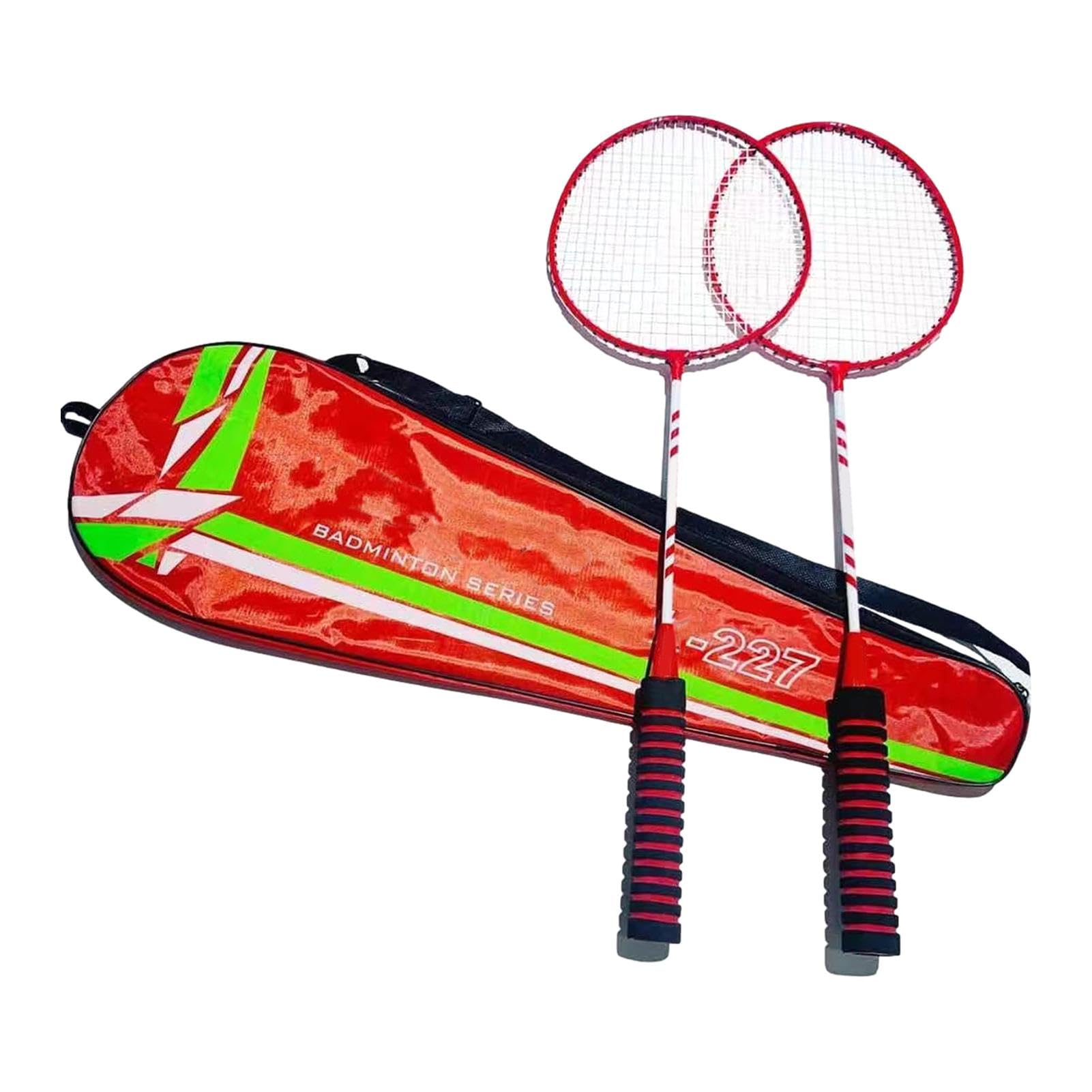 Set da badminton, racchette da badminton di ricambio per 2 giocatori, racchette elastiche e antiscivolo, attrezzatura da badminton per spiaggia, giardino, giochi di famiglia