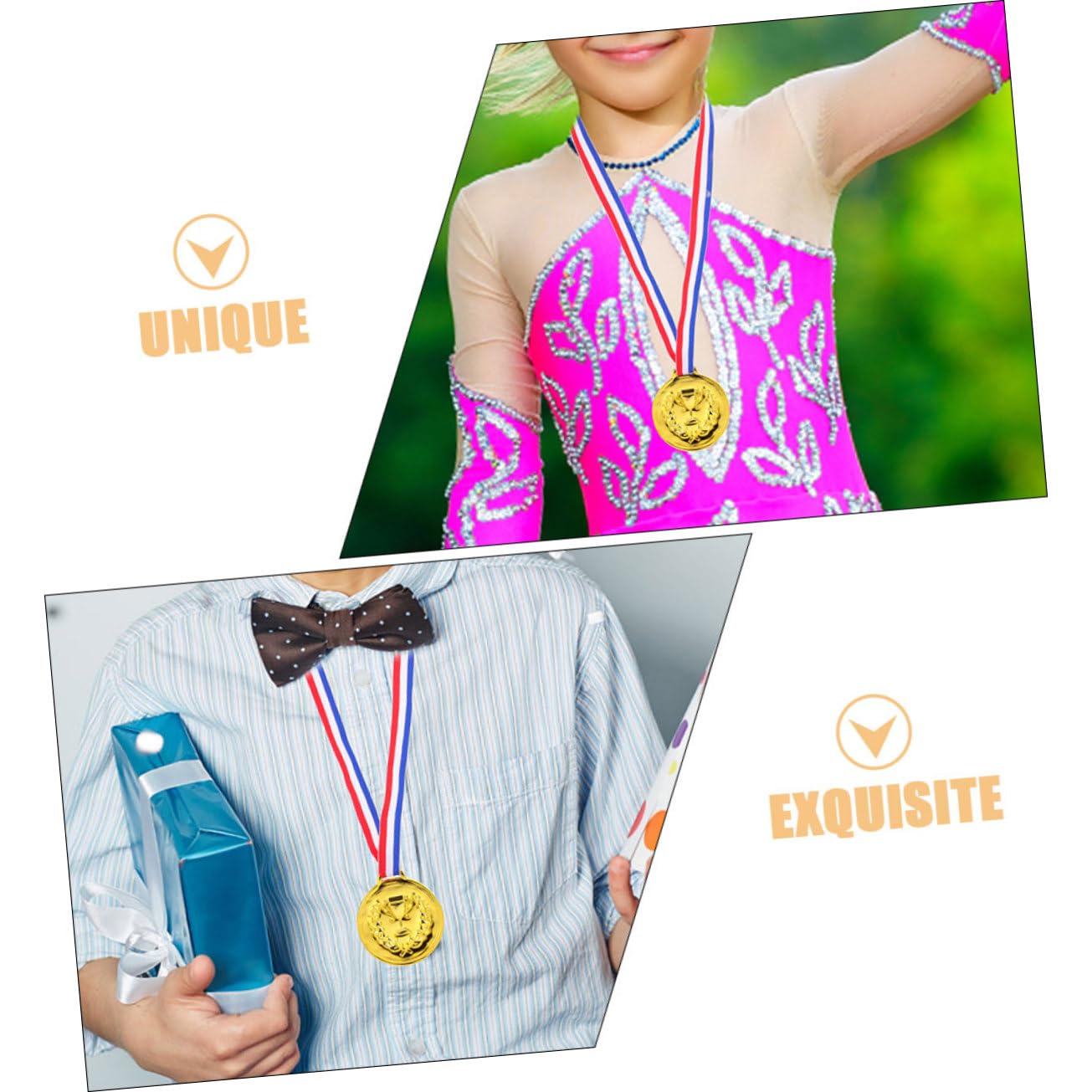 INOOMP Medallas Deportivas para Niños 50 Piezas Doradas de Aleación