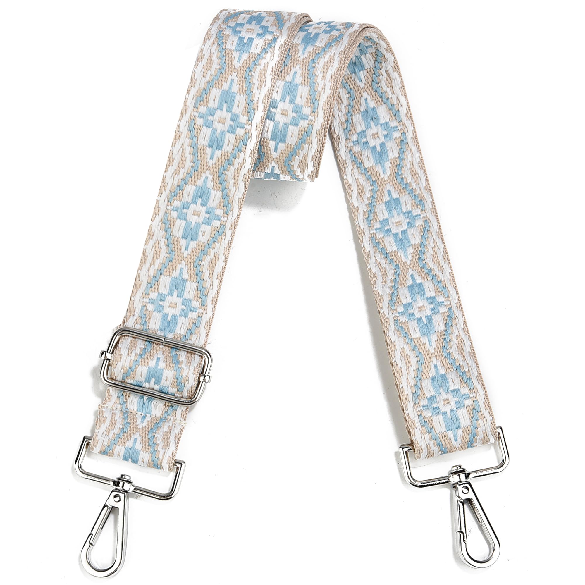 Wide Purse Strap Adjustable Replacement Crossbody Bag Strap Silver Hardware Shoulder Straps