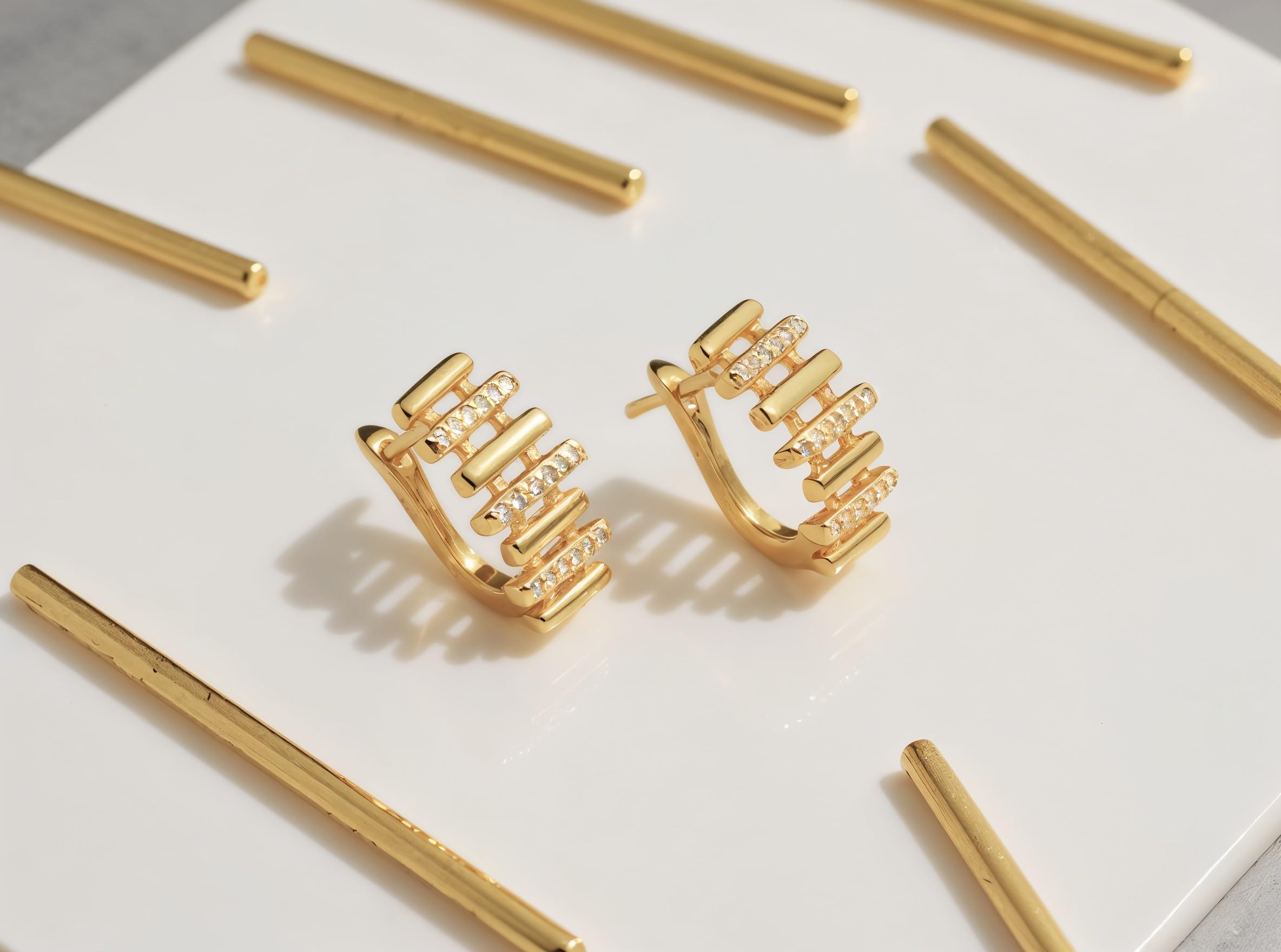 SOFIA MILANI - Pendientes para Mujeres en Plata de Ley 925 - con Circonitas - Pendiente de Botón de Retícula