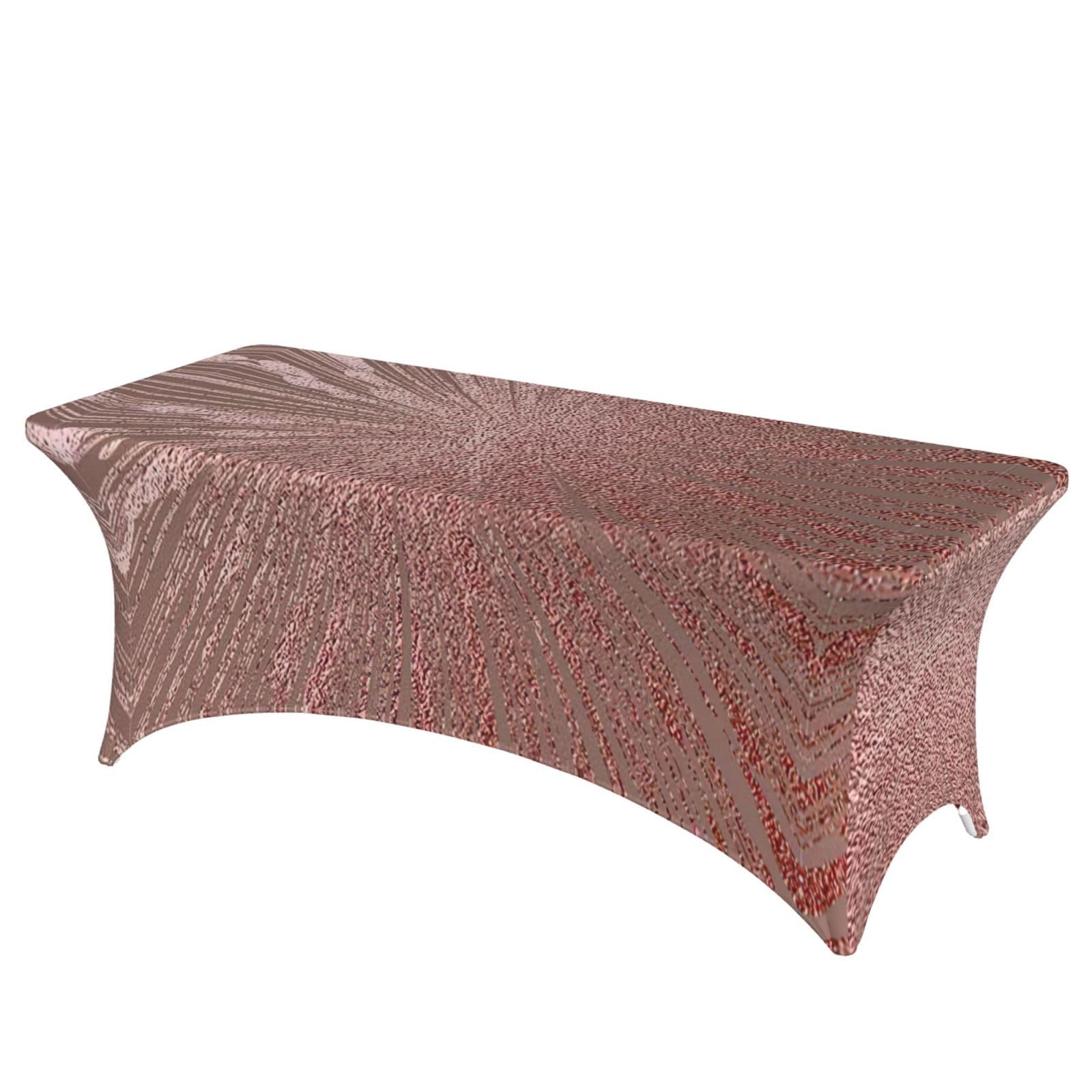 Housse de table rectangulaire extensible EdWal rose dorée de 1,8m