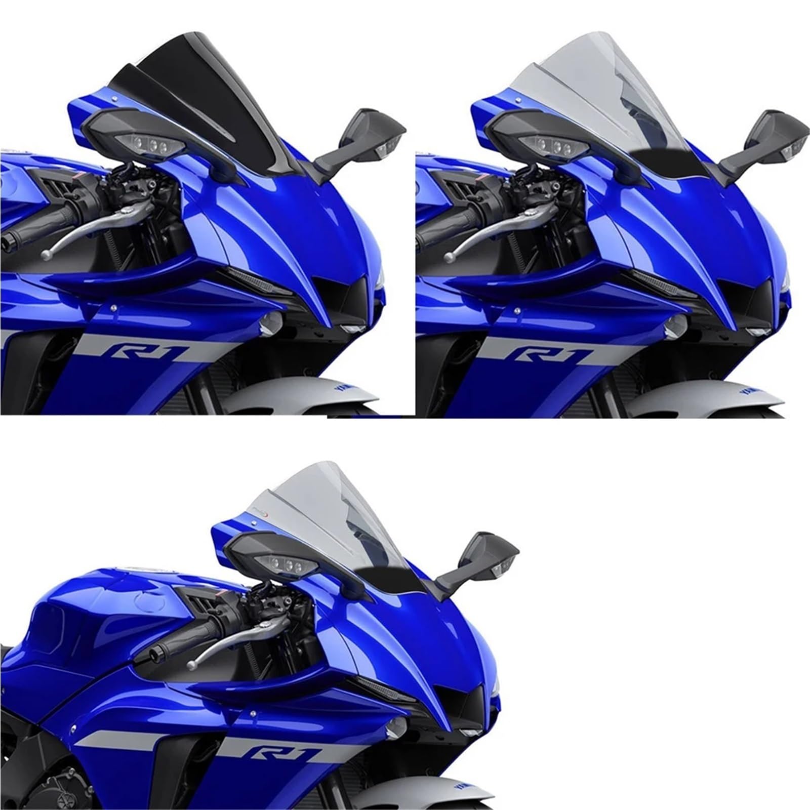 Parabrezza Per YAMAHA YZF R1 YZF-R1 YZFR1 YZF-R1M R1M 2020-2024 2023 Parabrezza Per Moto Deflettori Antivento(Gray)
