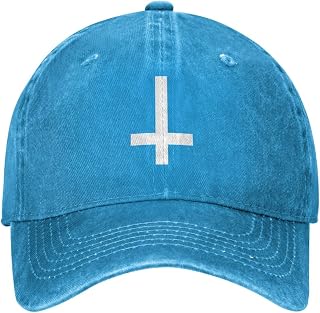 Demonic Inverted Cross Funny Baseball Cap Washed Denim Cotton Dad Trucker Hats Men Women Black