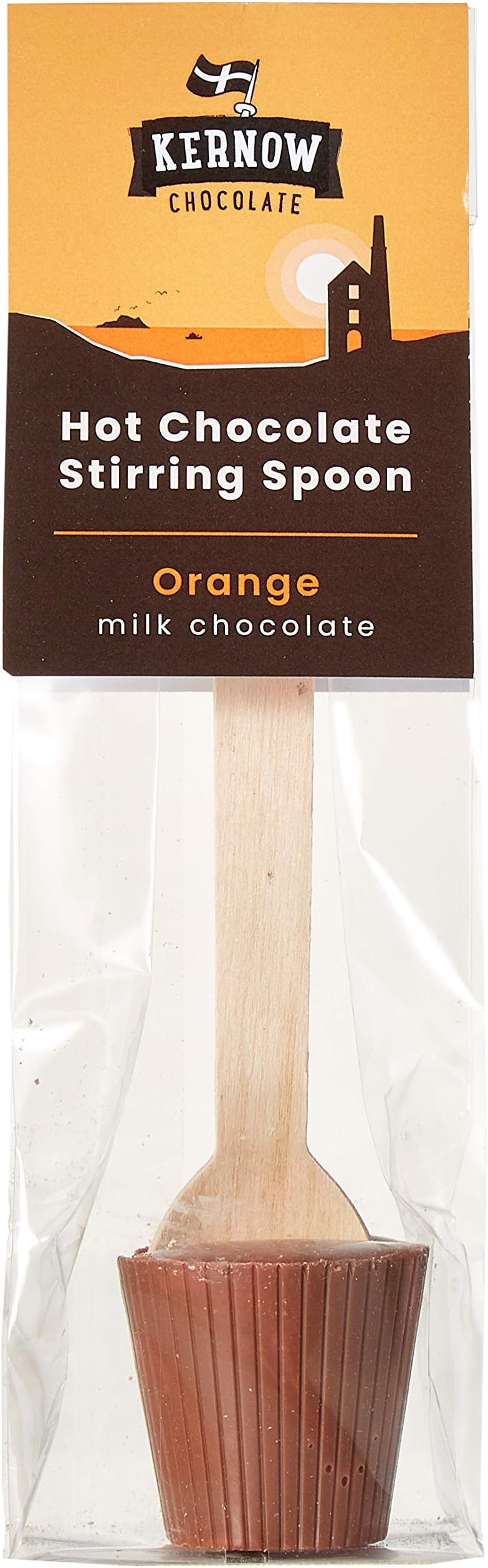 Kernow ChocolateHot Chocolate Stirring Spoon, Orange, 37 g - Pack of 20