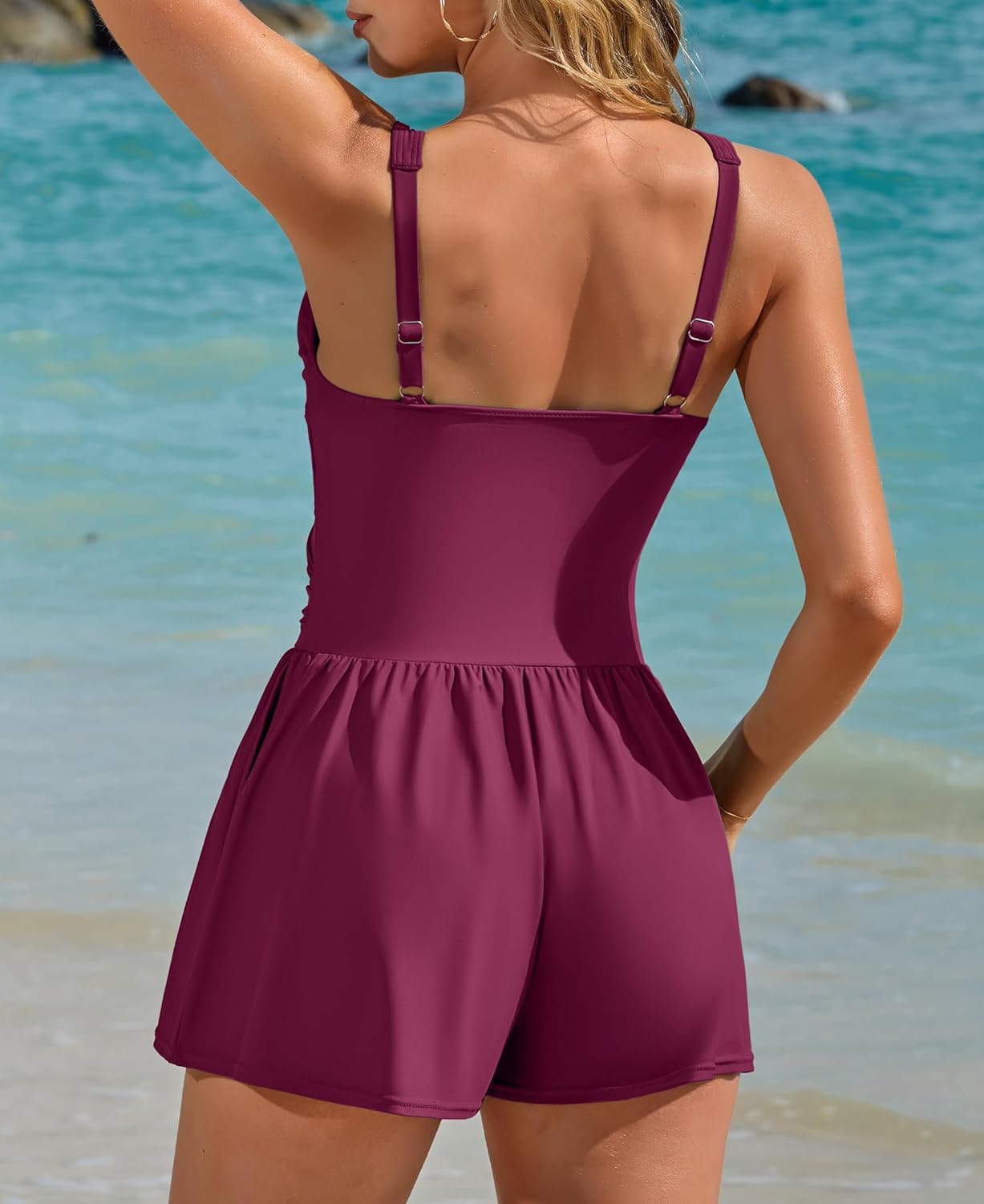 Charmo Romper Swimsuits for Women 2026 Tummy Control One Piece Swimsuit with Shorts Slimming Bathing Suit for Women