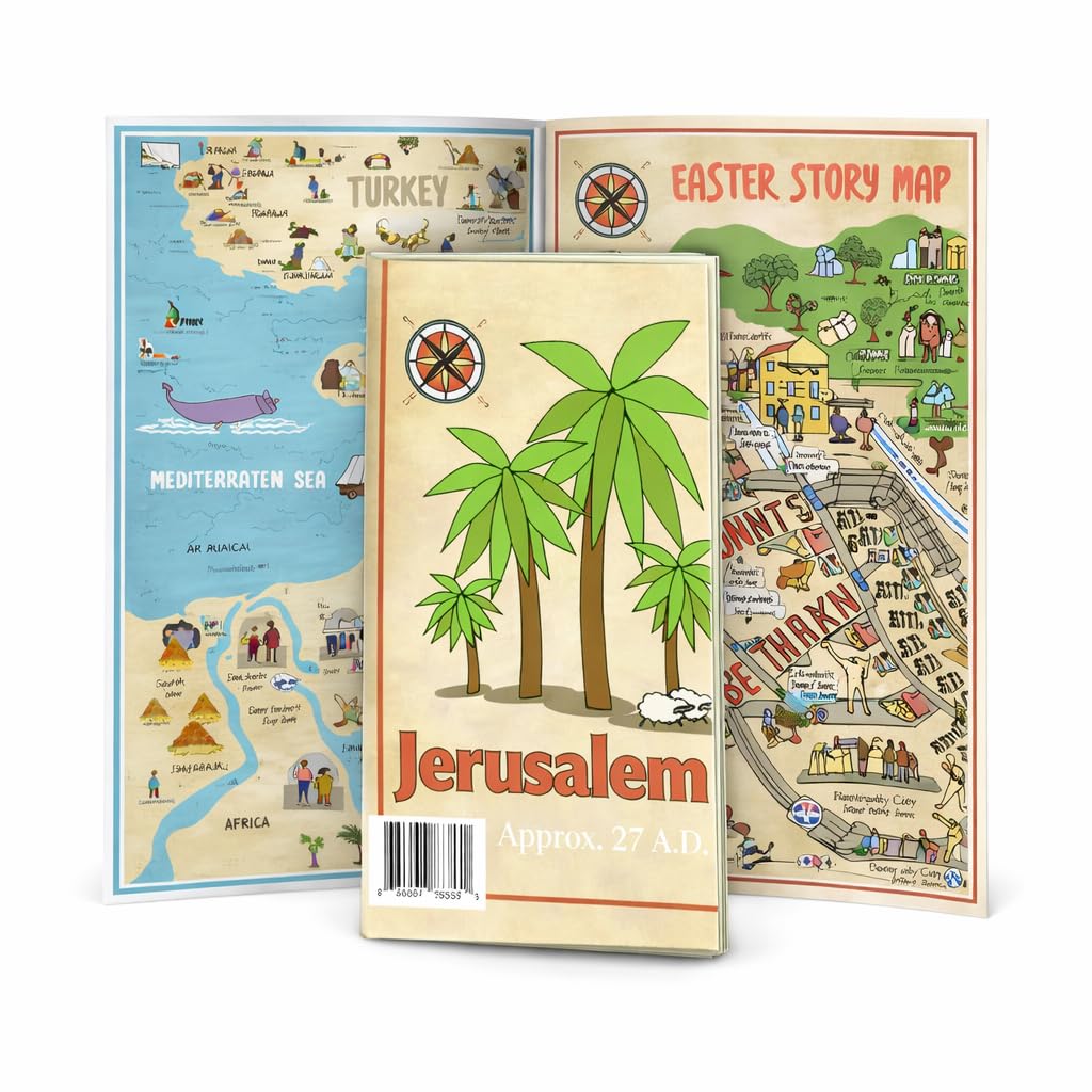 Carte de la Bible double face pour situer facilement plus de 70 lieux de la Terre Sainte