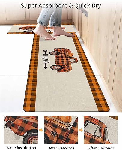 Miniatura 4 de Tapete de baño a cuadros para bañera, antideslizante, de secado rápido y absorbente, de tierra de diatomeas, fregadero de cocina, tapete rústico de