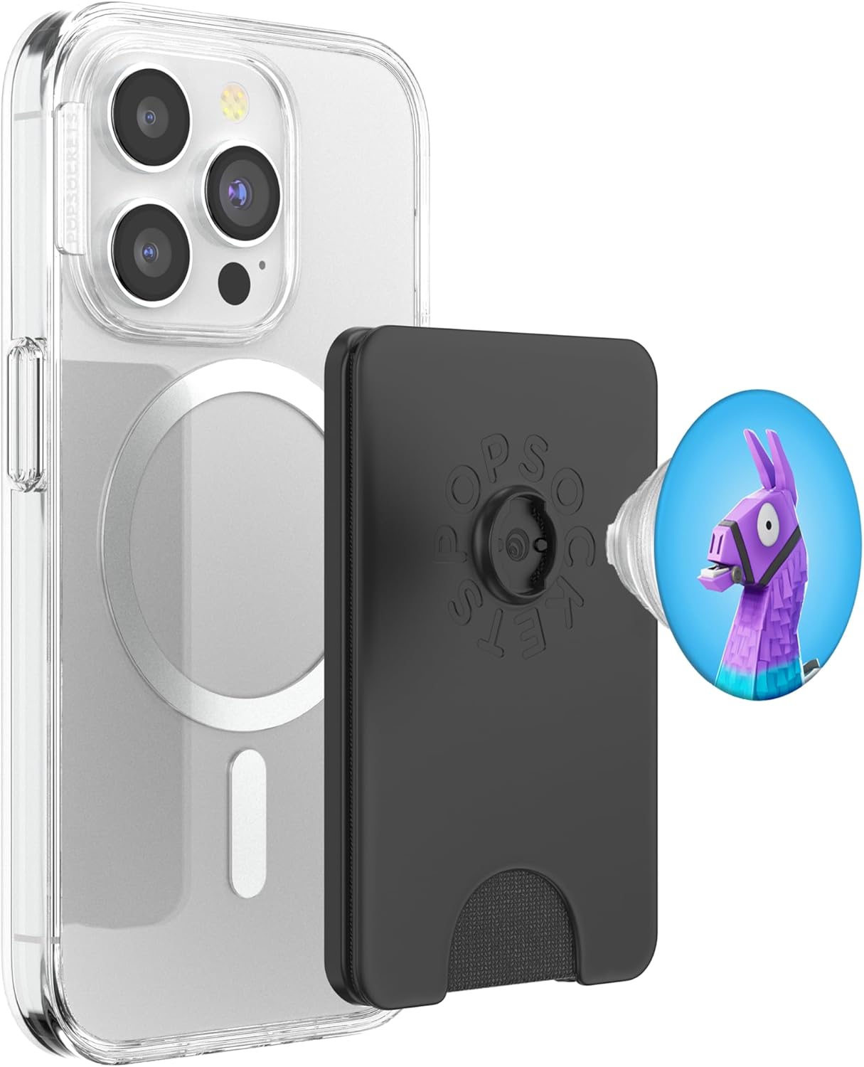 FORTNITE Fortnite Llama PopSockets Stand for Smartphones and Tablets: Swappable Grip for Phones & Tablets, PopSockets PopWallet for MagSafe - Black, Purple