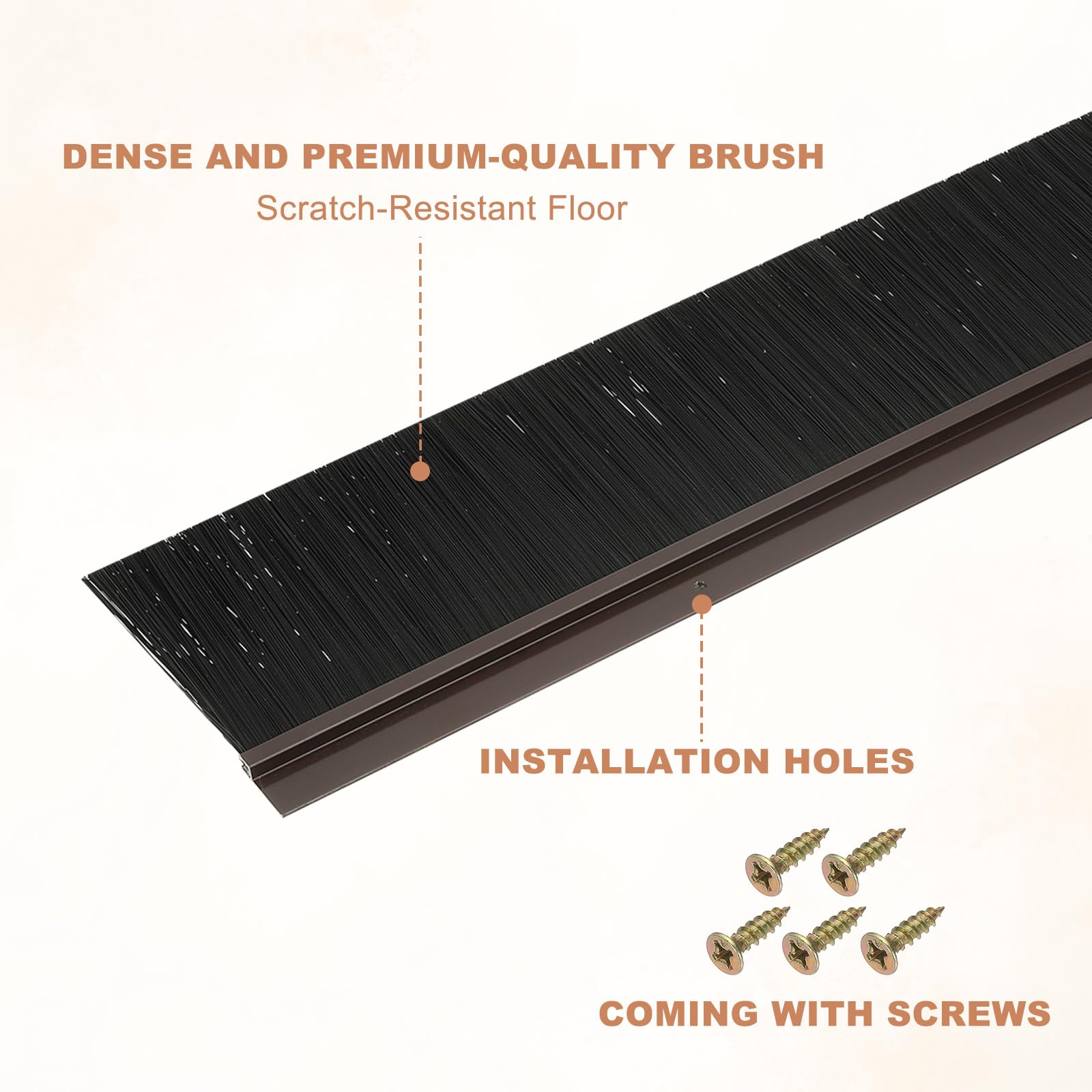 PATIKIL Door Brush Sweeps 3.54" Bristles x 47.24" Long - Image 4