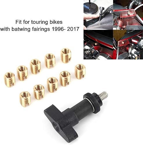 Miniatura 2 de Inserto de latón de carenado de murciélago, kit de reparación de inserto de carenado de motocicleta, tornillos de latón con mango en T, herramienta