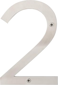 Sure-Loc Hardware HNSS6-2 SS Modern House Numbers, 6", Satin Stainless