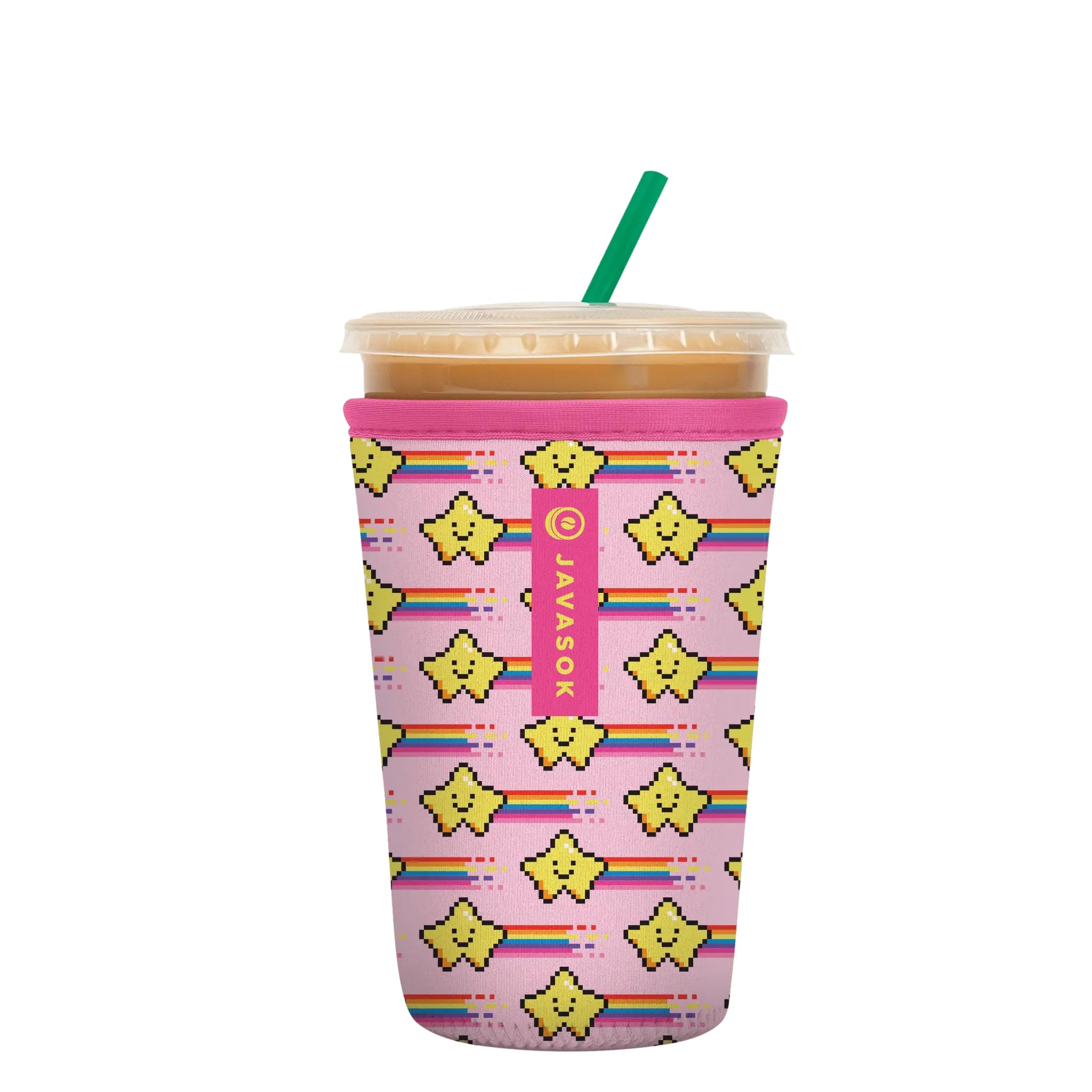 Sok It JavaSok Iced Coffee &amp; Cold Soda Insulated Neoprene Cup Sleeve (Super Star, Medium: 22-28oz)
