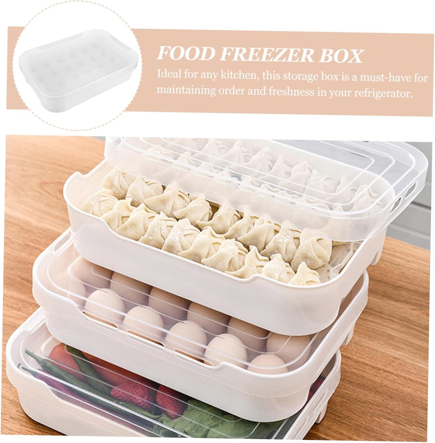 Gadpiparty 2pcs Stackable Holder for Refrigerator Storage Bins for Fridge Organization Breathable Storage Box