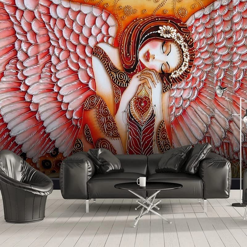 Papier peint mural 3D ailes d'ange peinture photo salon 250x175