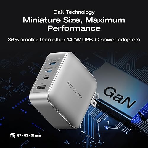 Miniatura 3 de EF ECOFLOW Rapid Pro Power Bank (27650 mAh, 300 W, cable integrado de 140 W) y cargador 4 en 1 (140 W, 4 puertos)