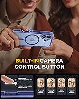 Vista 481 de Miracase Funda magnética para iPhone 14 de 6.1 pulgadas, protector de pantalla de vidrio templado integrado + protector de lente, compatible