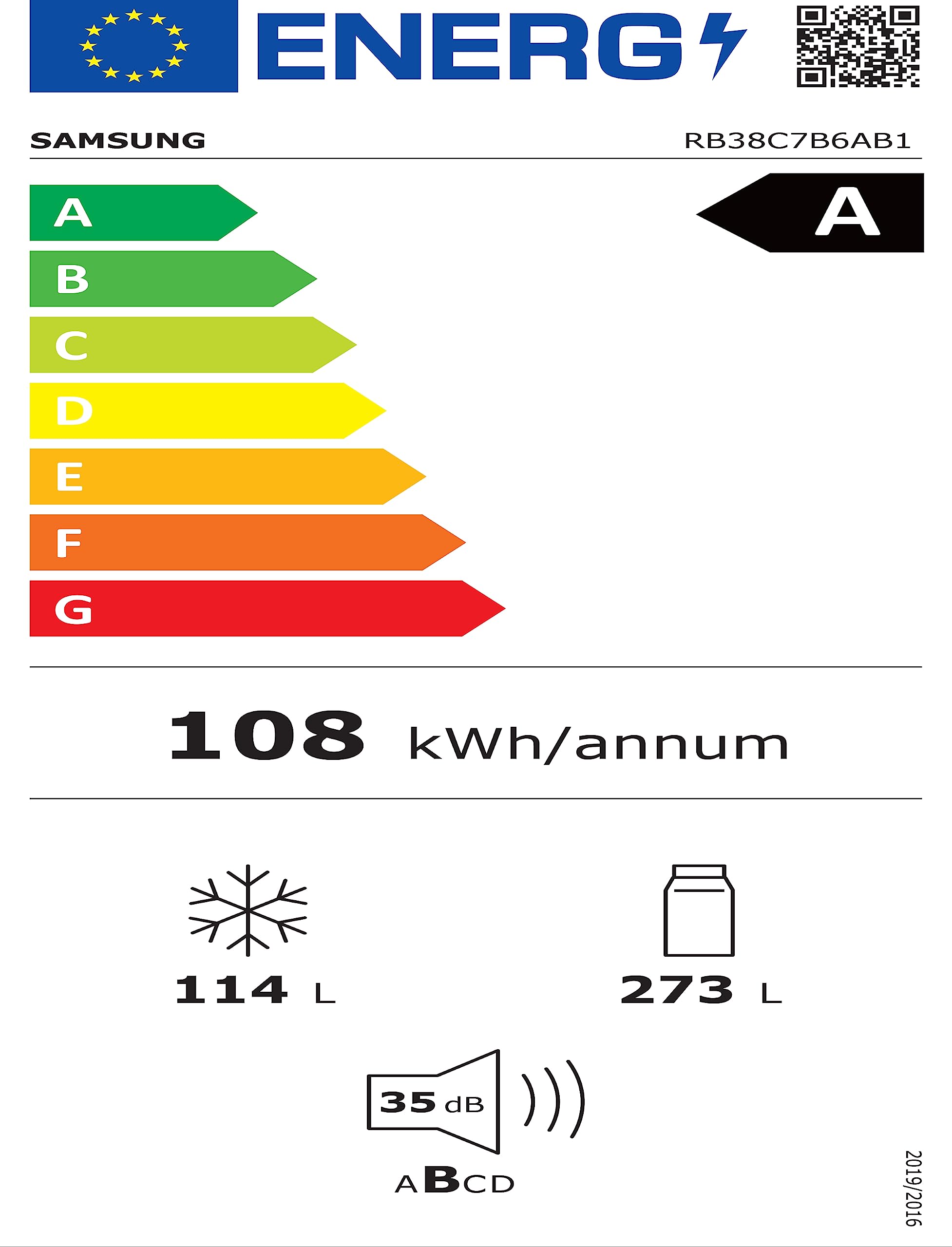 Samsung BESPOKE AI RB38C7B6AB1/EF Frigorifero Combinato, WiFi, SpaceMax, Twin Cooling Plus, Total No Frost, Motore Digital Inverter Garantito 20 Anni, 387 L, LxAxP: 59,5 x 203 x 65,8 cm, Antracite