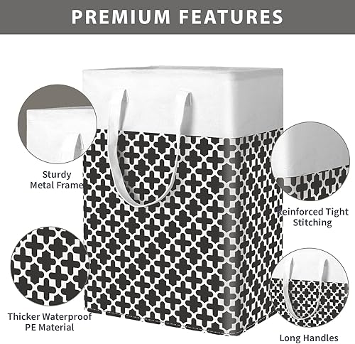 Miniatura 3 de Paquete de 2 cestas grandes para la ropa sucia de 120 litros con asas largas, plegable, impermeable, cesta para ropa sucia, plegable, fácil de