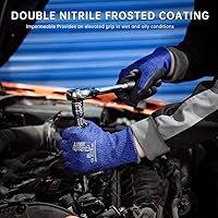 Vista 2 de ANDANDA Guantes Resistentes a Cortes Nivel 5, Ajuste Elástico 3D Cómodo, Guantes de Trabajo de Nitrilo Doble Revestido con Agarre Potente, Guantes