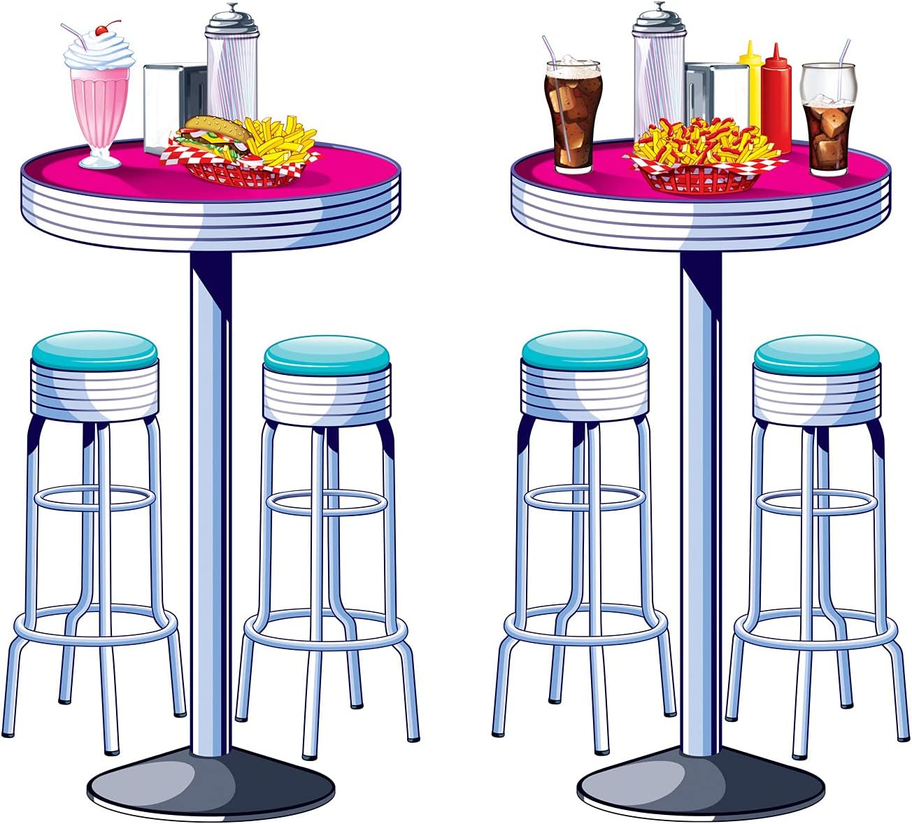 Soda Shop Tables & Stools Props Party Accessory (1 count) (2/Pkg)