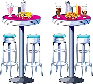 Soda Shop Tables & Stools Props Party Accessory (1 count) (2/Pkg)