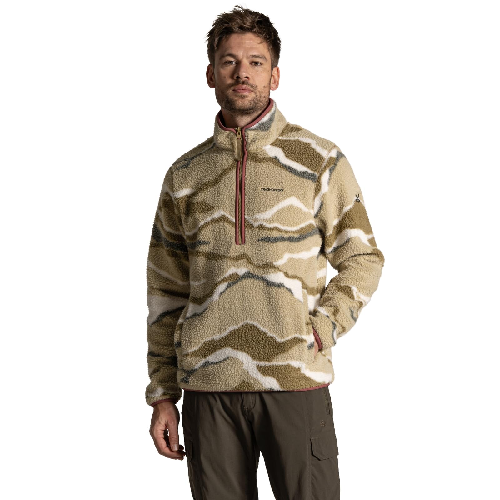 Craghoppers Men's Cardamonprt Rawthey Insulated Half Zip Borg Fleece in Size M, Sports Direct
