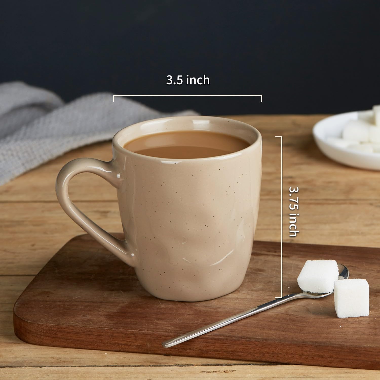 famiware Mars 4 Pieces Coffee Mug, 12 oz Tea Mug, Catering Mugs with Handle for Coffee, Tea, Cocoa, Milk, Multi-color