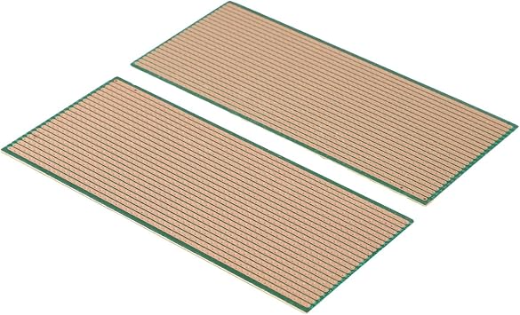 Stripboard PCB 2pcs 6.5 x 14.5 cm Single-Sided Copper Circuit Perf Board for Electronics Prototyping and DIY Projects